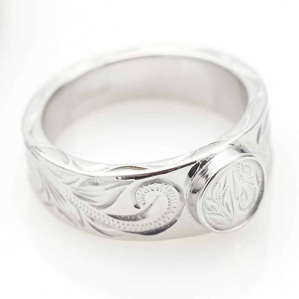 リング メンズ レディース サージカルステンレス製 ハワイアンジュエリー 低金属アレルギー ハワジュ 指輪 スクロール プルメリア 人気 海 メール便送料無料 ...