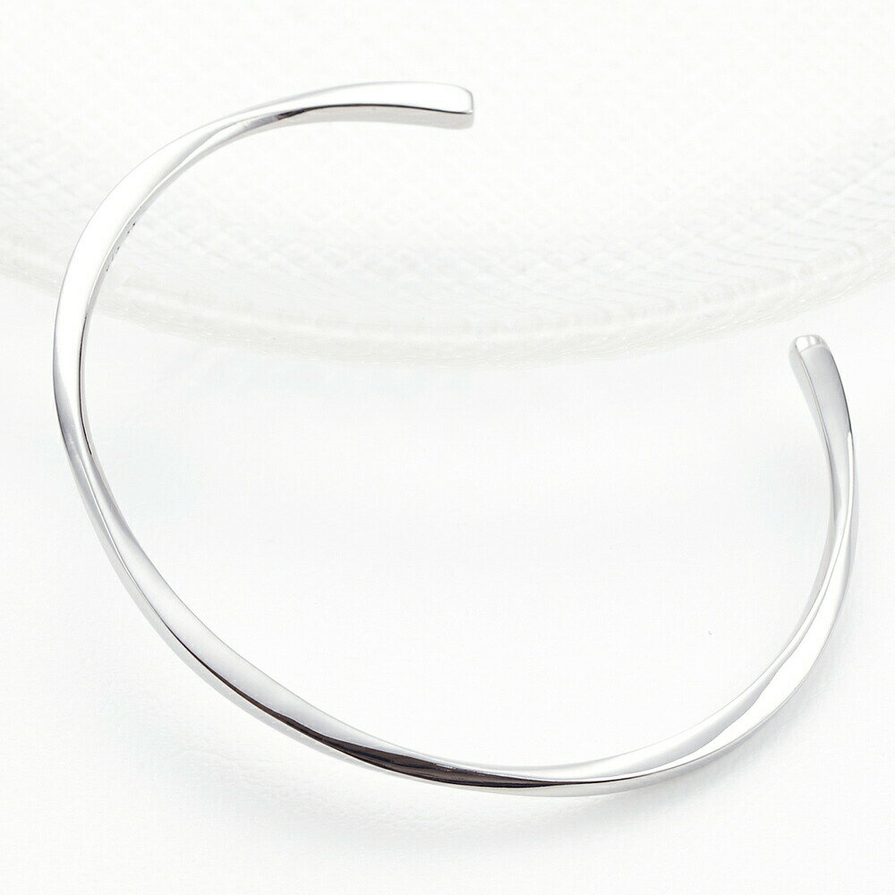 バングル レディース ツイスト シルバー サージカルステンレス 金属アレルギー対応 シンプル カジュアル ブレスレット 腕輪 プレゼント ギフト 送料無料 プレ...