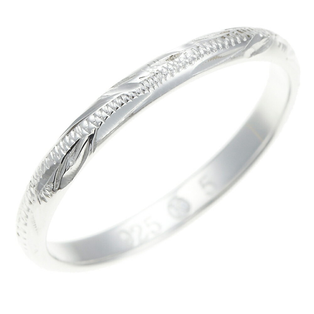 細身ハワイアンリング シルバー925製 ピンキーリング スクロール 波 シンプル Hawaii 華奢 レディース メンズ兼用 プレゼント用にも ギフト メール便...