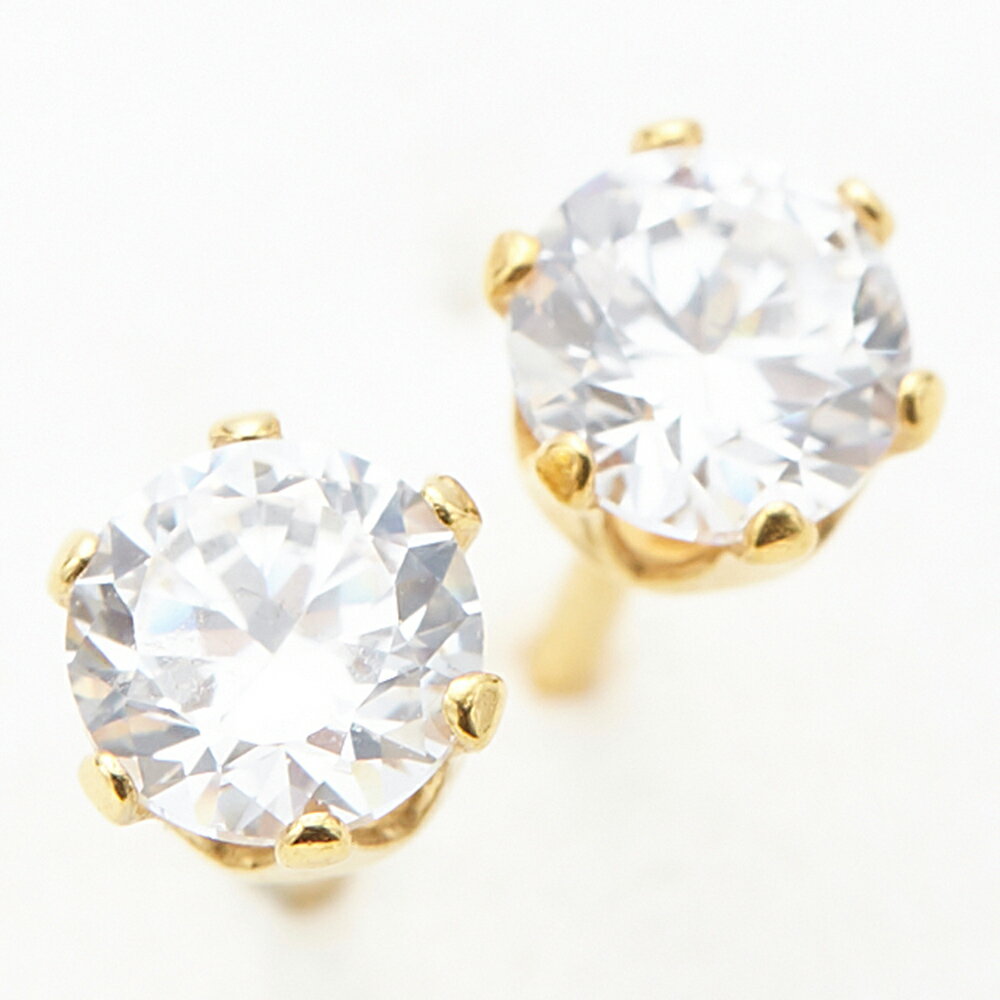 ピアス つけっぱなし レディース 4ミリキュービックジルコニア1石 ゴールド サージカルステンレス製 低金属アレルギー 中くらい シンプル 大人可愛い デイリー...