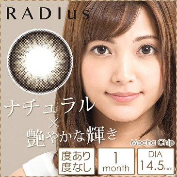 カラコン RADIus ラディアス モカチップ 1箱2枚入り 度なし 1ヶ月用 マンスリー ワンマンス メール便 送料無料 クリスマスプレゼント 秋冬