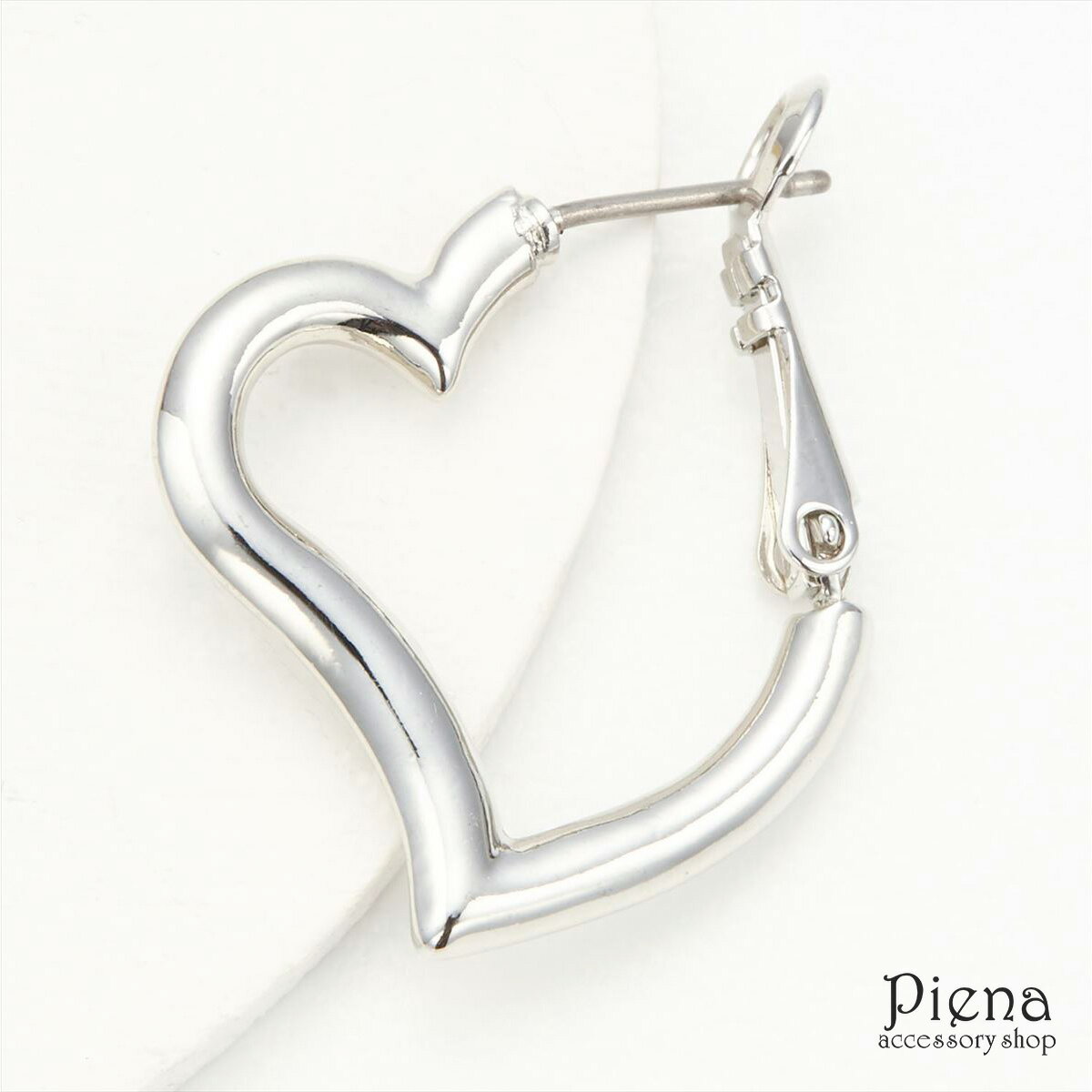 楽天ピアス アクセサリーPIENA 公式ピアス レディース ハート 片耳 チタン製ポスト 金属アレルギー対応 安心 ワンタッチ 輪っか 女性用 1個売り スナップ メール便 送料無料 春夏秋冬 大人気