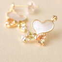 慈愛ある心affection heartホワイトシェル×ハニークオーツ ホワイトシャンパンキュービックジルコニアピアス 発送目安:2〜3週間 送料無料 プレゼン...