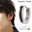 フープピアス メンズ レディース サージカルステンレス製 ブラックCZ Zanipolo Terzini ザニポロタルツィーニ お肌に優しい 金属アレルギー対応...