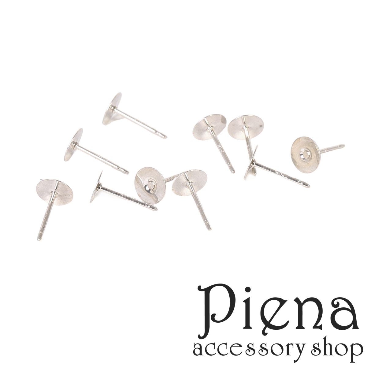 シルバー925 平皿ピアスポスト レディースメンズ 線形0.73mm 皿サイズ6.0mm 5ペア 貼り付け カボション 手作り ハンドメイド スタッド アクセサ...