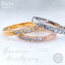 ハワイアンジュエリー キュービックジルコニア ハーフエタニティリング レディース サージカルステンレス316L 金属アレルギー対応 低アレルギー プルメリア 波...