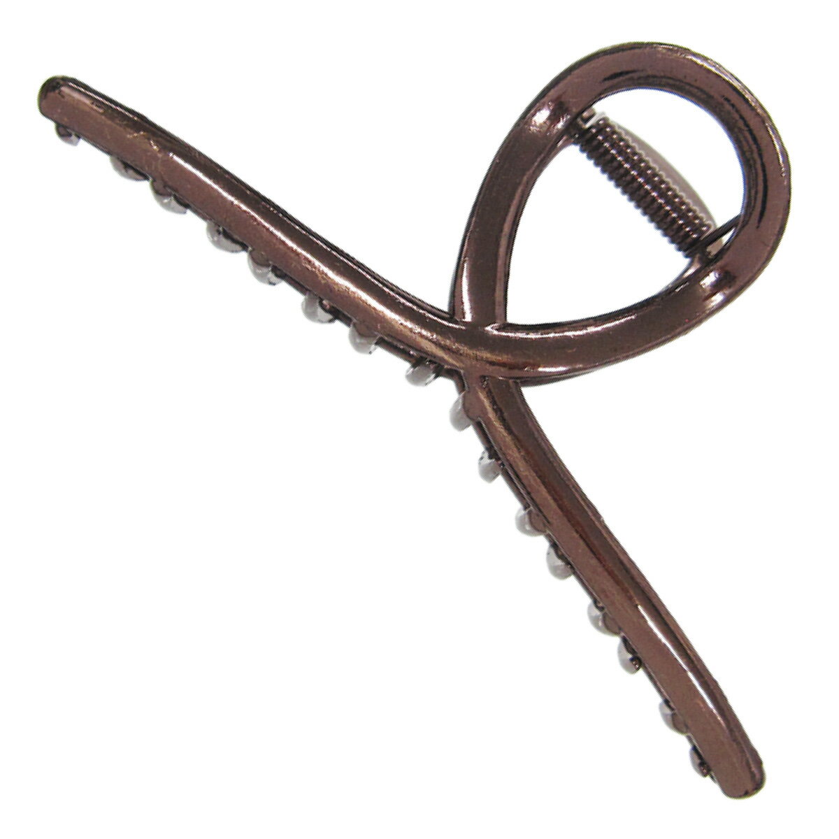 バンスクリップ レディース 目立ちにくいカラー 幅広 ヘアクリップ ワンタッチ ヘアバンス まとめ髪 茶色 オフィス ギフト メール便送料無料