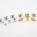 ピアス つけっぱなし レディース 可愛い天使 天使の羽根 ハートピアス つけっぱなし6点のお買い得セット サージカルステンレス製ポストで低金属アレルギーで安心 メール便 送料無料 春夏秋冬 大人気 あす楽