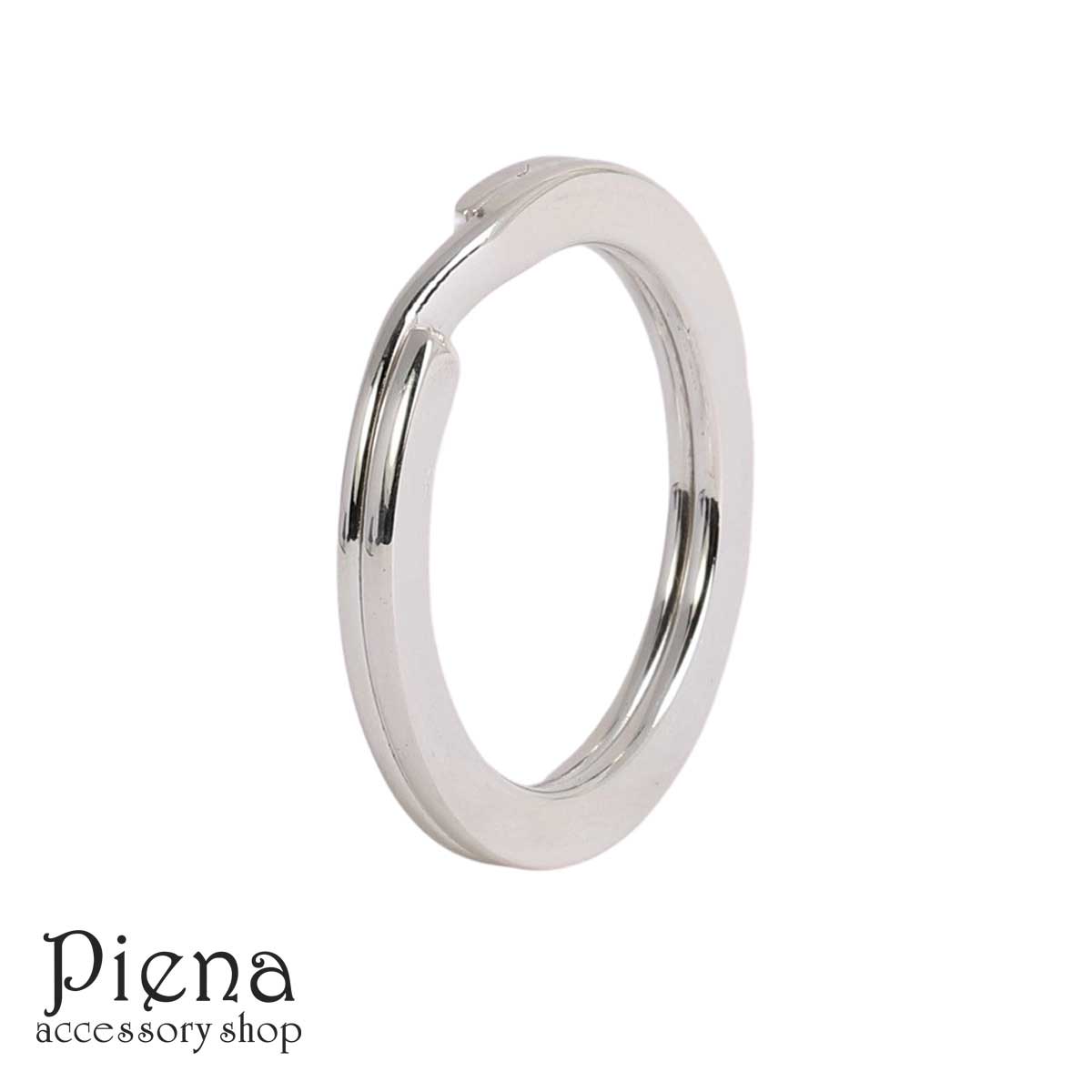 キーリング レディース メンズ シルバー925製 1個売り 25mm 平打ち 2重カン パーツ 金具 シルバー キーホルダー バッグチャーム クラフト 手芸 D...