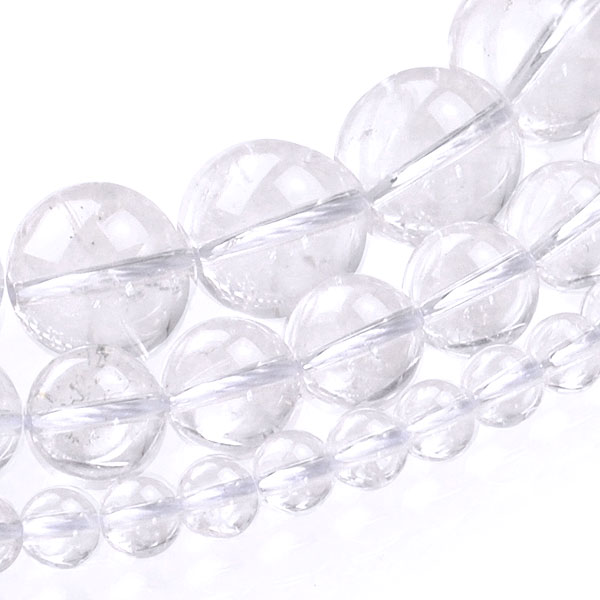 丸玉1連 メンズ レディース 春夏秋冬 石は様々な大きさ 水晶 4月の誕生石 透明