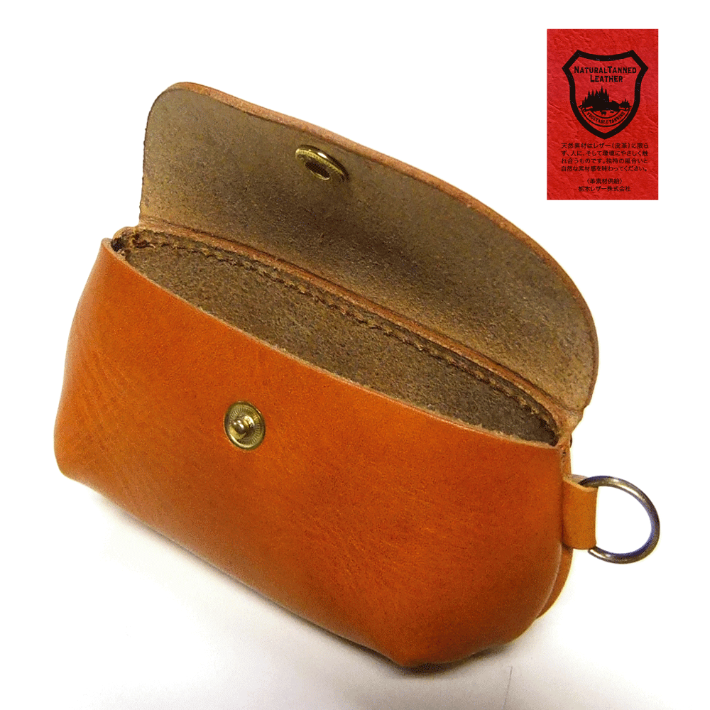 ミニポーチ メンズ レディース 春夏秋冬 丸いフォルム ボタン 牛革 栃木レザー 日本製 黒