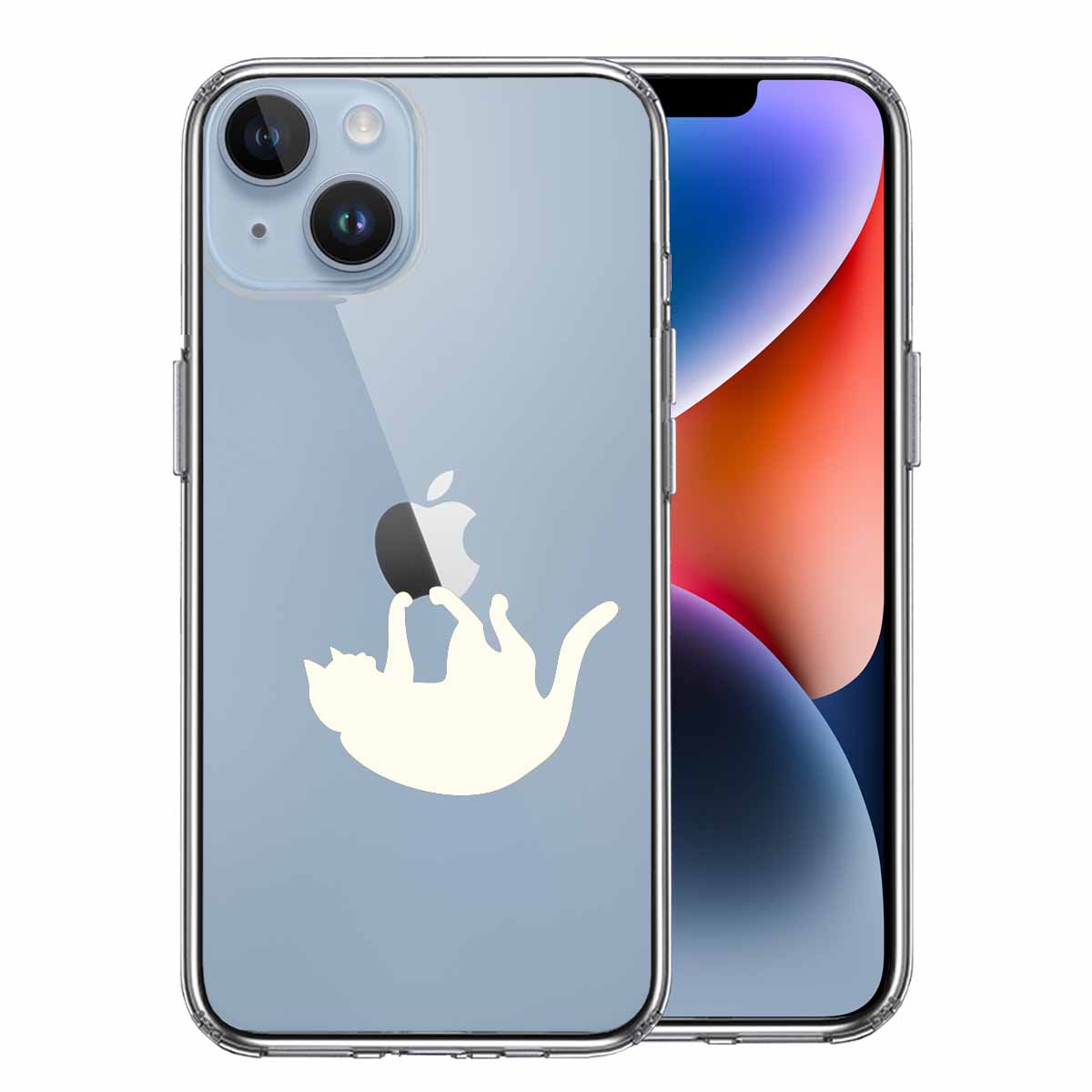 スマホケース メンズ レディース iPhone14Plus 6.7インチ対応 TPU 側面ソフト 背面ハード 白猫 アニマルシリーズ クリア アイフォン アイホン カバー 透明 アイフォン アイホン カバー 透明 スマフォケース