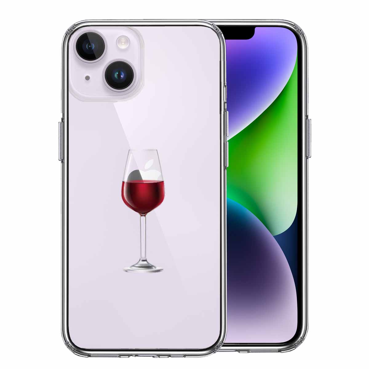 スマホケース メンズ レディース iPhone14Plus 6.7インチ対応 TPU 側面ソフト 背面ハード 赤ワイン グラスシリーズ クリア アイフォン アイホン カバー 透明 アイフォン アイホン カバー 透明 スマフォケース