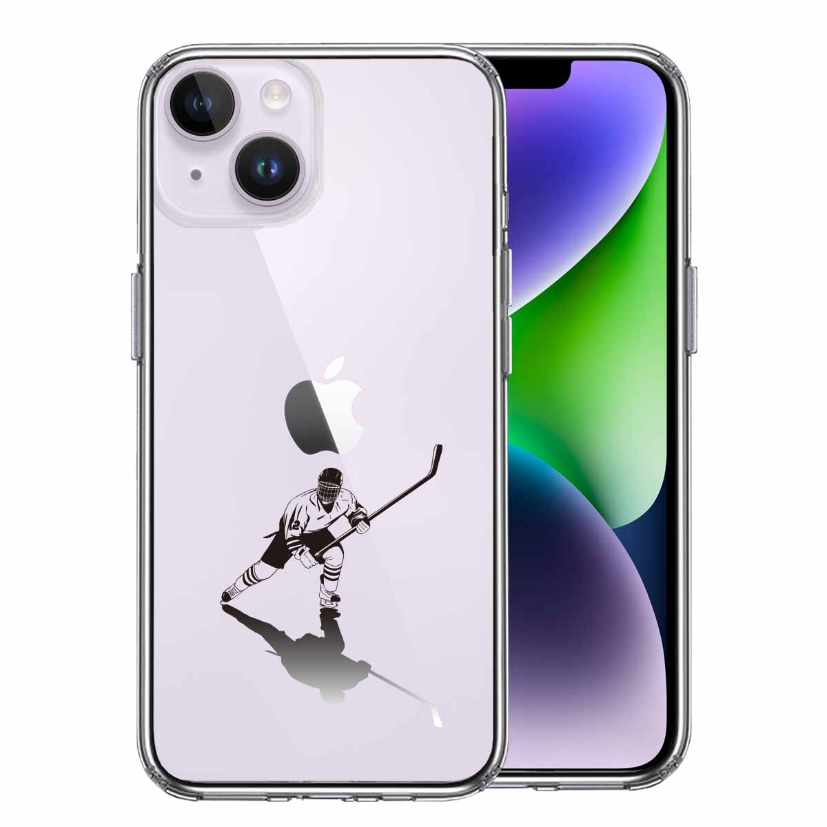 スマホケース メンズ レディース iPhone14Plus 6.7インチ対応 TPU 側面ソフト 背面ハード アイスホッケ..