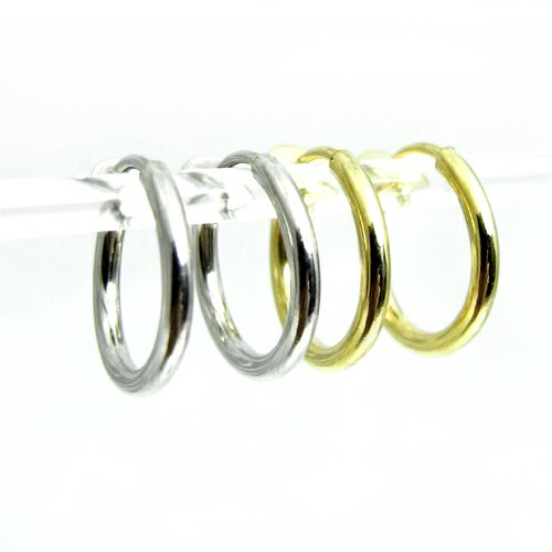 イヤリング レディース メンズ シンプルな地金フープ シルバー ゴールド 直径20ミリ プチプラ プレゼント 春夏秋冬 大人気