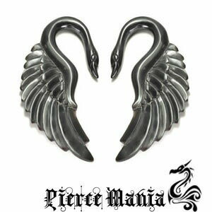 《在庫限り》0g 羽ばたく黒鳥 華やかスワン フックピアス★ボディピアス ブラックホーン バッファロー 天然素材 イヤーロブ タロン 《在庫限り》0g 羽ばたく黒鳥 華やかスワン フックピアス★ボディピアス ブラックホーン バッファロー 天然素材 イヤーロブ タロン