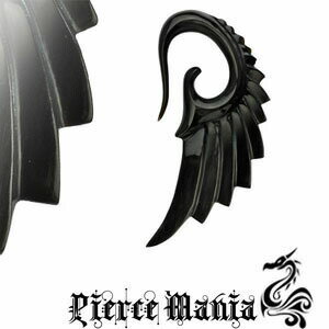 《在庫限り》2g ワンランク上!堕天使の翼 ウィングピアス フックピアス★ボディピアス ブラックホーン バッファロー 天然素材 イヤーロブ タロン ボディピ