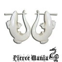 《現品限り》16g ホワイトリザード とかげバーベル 天然素材 ボーンピアス★ボディピアス オーガニック ボディーピアス ボディピ イヤロブ(4)