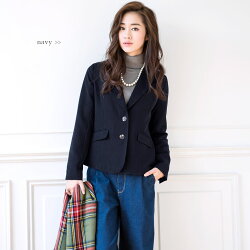 【今ダケ10%OFF&送料無料】(10/2417:59まで)シングルボタンショートジャケット☆レーヨン混ジャケットテーラード羽織アウターシングルボタンショート丈MLピエロpierrotぴえろpiero【返品不可】