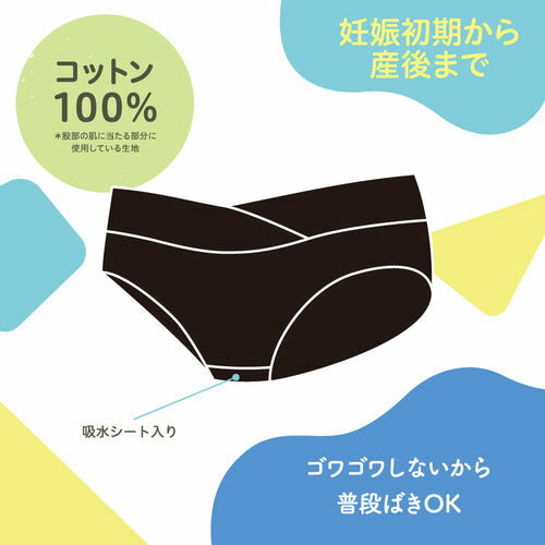吸水できる産前産後コットンショーツ 2枚セット | マタニティー ショーツ コットン 吸水ショーツ 赤ちゃん用品 ベビー用品 出産準備 産後 マタニティー用品 出産祝い 2