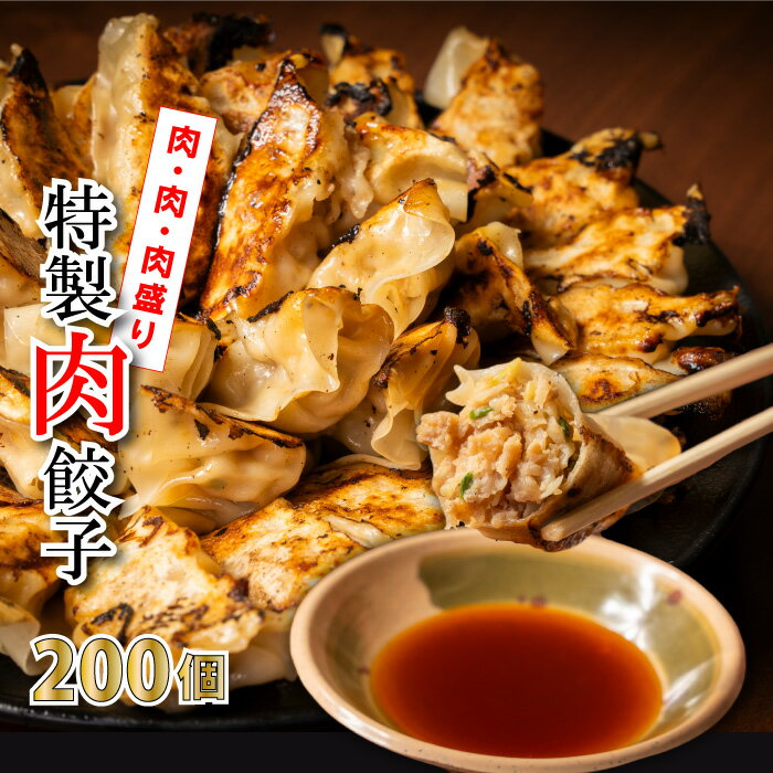 大容量×高コスパ! 国産 肉 使用 下町の空 特製 肉 たっぷり 冷凍 餃子 200個 セット 送料無料 (業務用餃子 お取り寄せ 一口餃子 冷凍餃子 ニンニク...