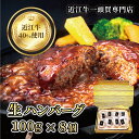 【日本三大牛肉「近江牛」使用!】 おすすめ 近江 牛 贅沢 こだわり ハンバーグ 8個 牛脂入り(1個100g 合計800g) 送料無料 (冷凍 ギフト プレゼ...
