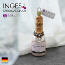 10123S018 ドイツINGE-GLAS MANUFAKTUR（インゲ・グラス）のKostlichkeiten デリシャスライン Champagne Rose   ハンドメイドオーナメント ヨーロッパ 直輸入 クリスマス ピカキュウホーム ピカキュウhome