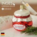 10096S022 ドイツINGE-GLAS MANUFAKTUR(インゲ・グラス) クリスマスツリー オーナメント ストロベリージャム いちごジャム 苺ジャム...