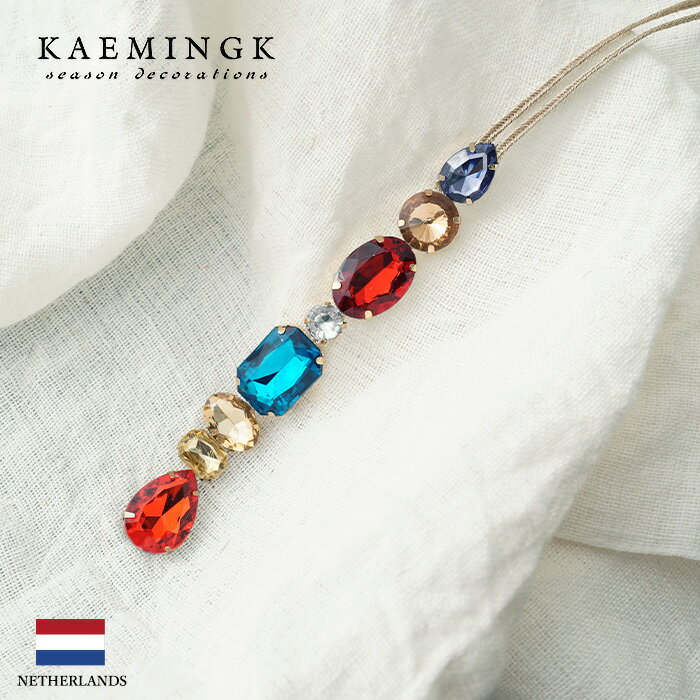 522909[130085-2]KAEMINGK(カイミング) ラインストーンオーナメント ストラスストーン ドロップオーナメント レッド×ブルー [2]［Joy］クリスマスツリー オーナメント クリスマスオーナメント 北欧 オランダ ピカキュウホーム ピカキュウhome