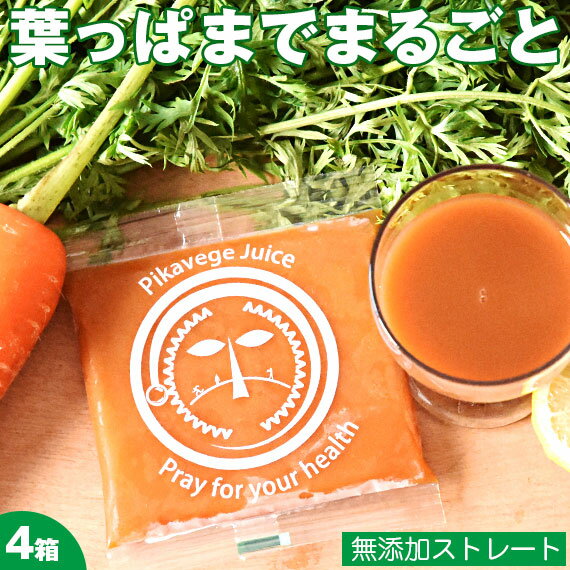 楽天ピカイチ野菜くん【4箱】人参ジュース 無添加 にんじん ジュース 有機 無農薬 葉っぱ付きまるごと冷凍にんじんジュース 100cc×120p 冷凍ジュース 野菜ジュース ギフト レモン コールドプレス ストレート ファスティング ゲルソン療法 農薬不使用 ニンジン 人参 ピカイチ