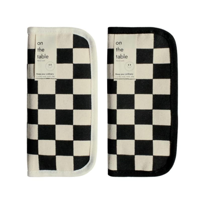 On The Table Checkerboard Pen Case ペンケース 韓国 ペン コスメ ポーチ 筆箱