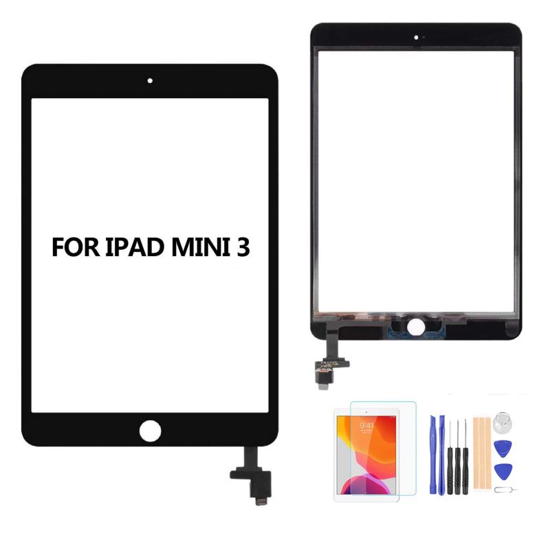 A-MIND for iPad mini 3 交換修理用タッチパネル,フロントガラスデジタイザ 取り付けテープ付属 画面保護フィルム 修理パーツ部品- 対応機種 A1601,A1600,A1599 (LCDなし,IC付き)