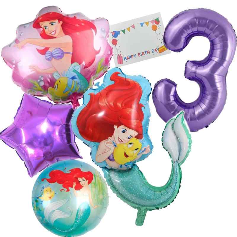 リトル マーメイド 3歳 お誕生日 バルーン アリエル キャラクター パーティー プリンセス お祝い