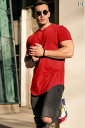夏 スポーツ T シャツ メンズ ソリッドカラー フィットネス トップス ランニング トレーニング 服 ラウンドネック 半袖