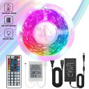 WOWOONE LEDテープライト5V USB LEDテープ5m /196.8in,RGB TVバックライトTVルーム用の5050照明44キーリモートコントローラー付きホリデーデコレーションライトストリップ