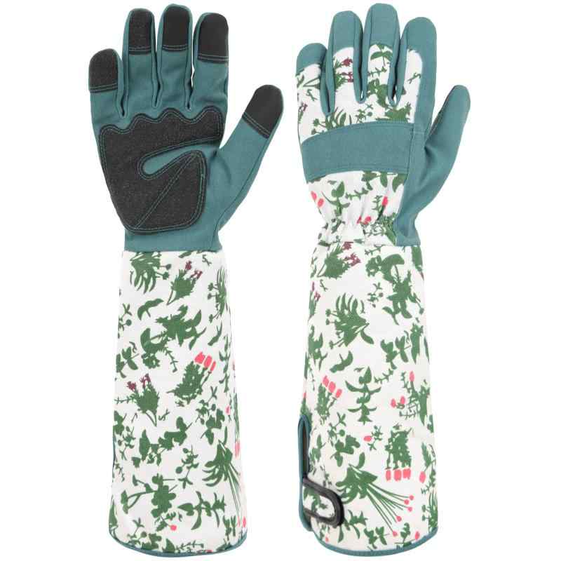  ガーデングローブ 園芸用手袋 ロング ガーデニンググローブ 女性 トゲ防止 花柄 バラ用手袋 長袖