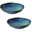 こだわり食器と雑貨のお店irodori [2枚組] ディナー皿 径21cm 900ml 紺 日本製 美濃焼 ネイビー ブルー プレート パスタ カレー