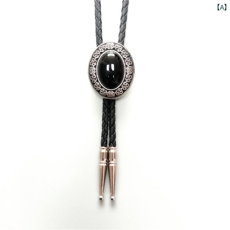 ループタイ ボロタイ カジュアル ネクタイ タイム ジェム BOLO TIE メンズ 韓国 象嵌 男性 誕生日 プレゼント アクセサリー 首輪 ロープ 万能 ペンダント