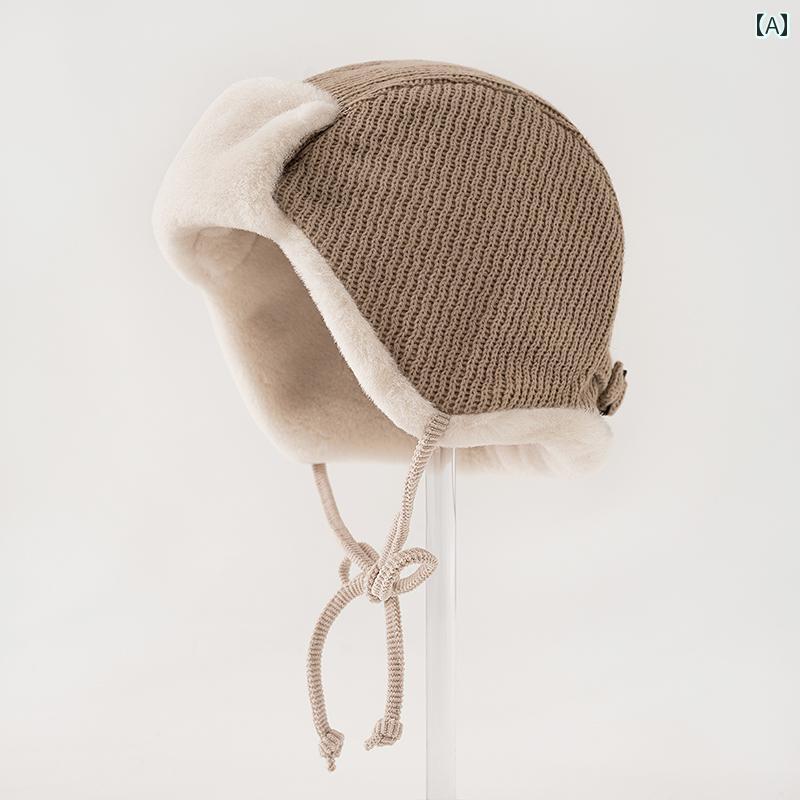 ショート 耳保護 帽子 メンズ ベルベット 厚手 秋冬 サイクリング 耳保護 帽子 レディース ニット 防風 東北 帽子 韓国