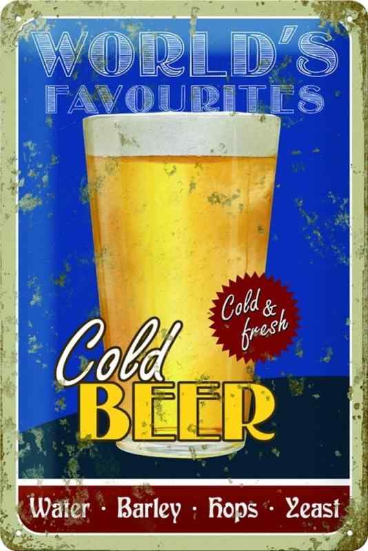 r[ Cold Beer / uLŔ TIN SIGN