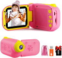 AILEHO Kids Camera for Girls Digital Video Camera for Kids Birthday Children Toys 3 4 5 6 7 8 9 Years Old Toddler Camera 8M 1080P with 8GB Card Game Camera Rechargeable IPS 2.4 Pink