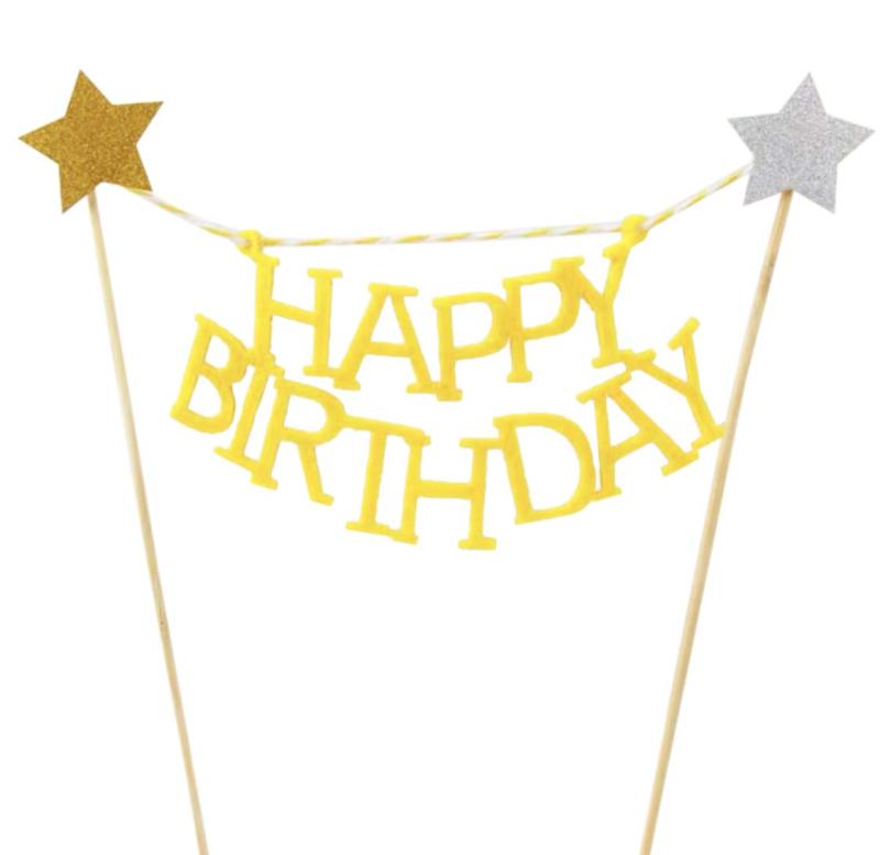 【パーティーパーク 】 ケーキ 飾り ガーランド 誕生日 HAPPY BIRTHDAY バースデー ケーキトッパー デコレーション お祝い 1