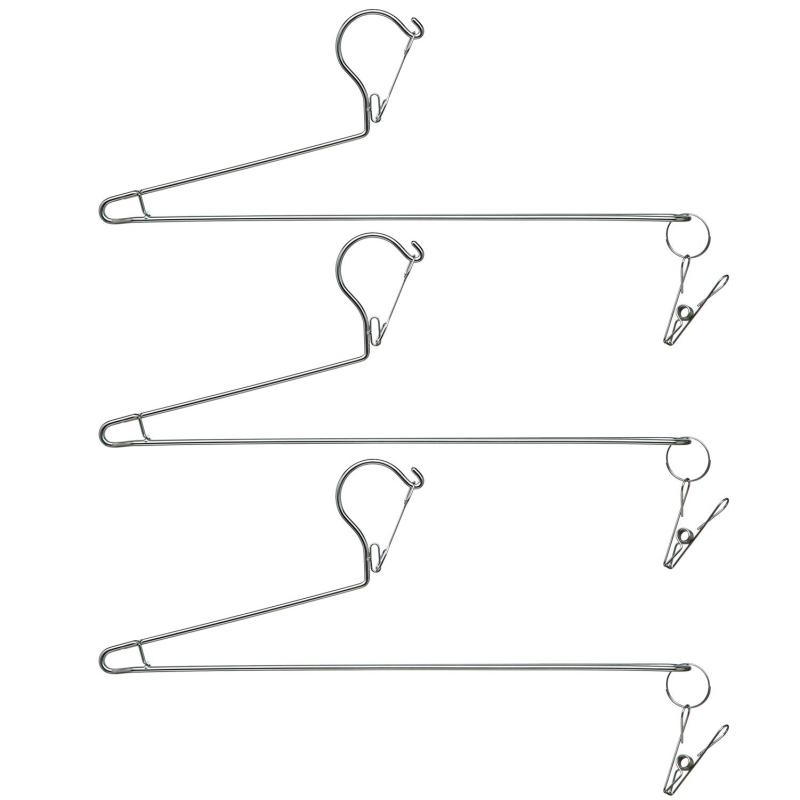 谷口金属 バスタオルハンガー ステンレス 3本組 シルバー 約φ18×70cm