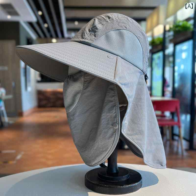 帽子 夏 カバー 顔 首 保護 サンシェード 帽子 メンズ レディース 屋外 サイクリング 釣り 登山 帽子 つば広 紫外線対策 フィッシャーマン ハット