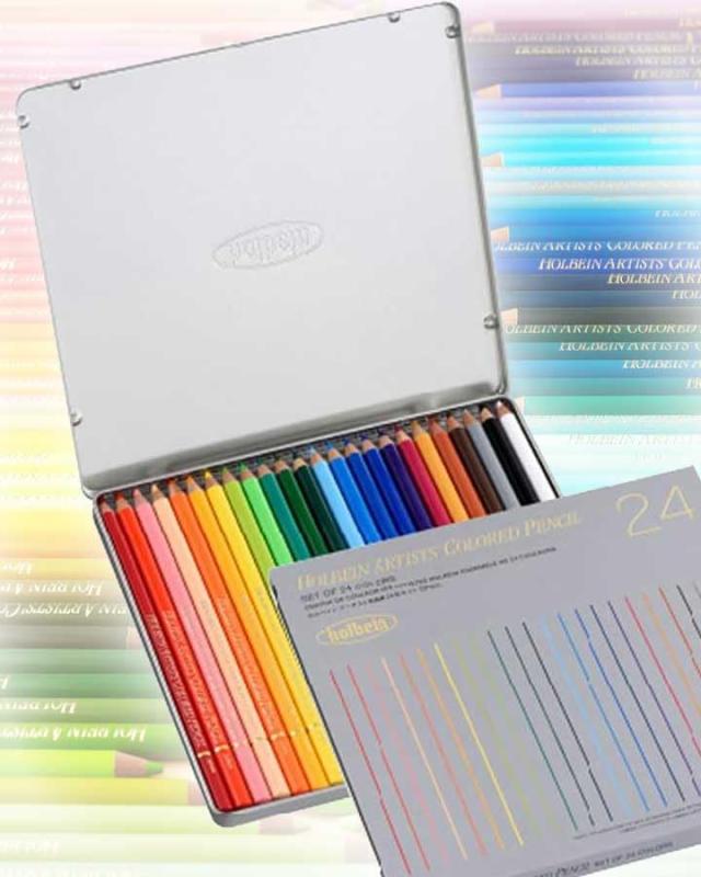 リニューアル ホルベインアート 日本製 アーチスト色鉛筆 24色セット Holbein Artists 039 Colored Pencil 24 COLORS