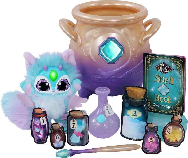 Magic Mixies Magical Misting Cauldron with Interactive 8 inch Blue Plush Toy and 50+ Sounds and Reactions, Multicolor （並行輸入品）