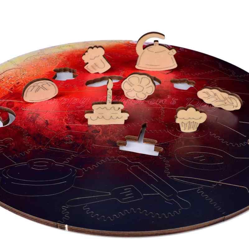 HSFTILV 木製パズル-惑星シリーズ、教育的な形のおもちゃ,立体パズル、青少年と大人のための最高の贈り物、楽しいジグソーパズルおもちゃギフト、28x28cm (火星)