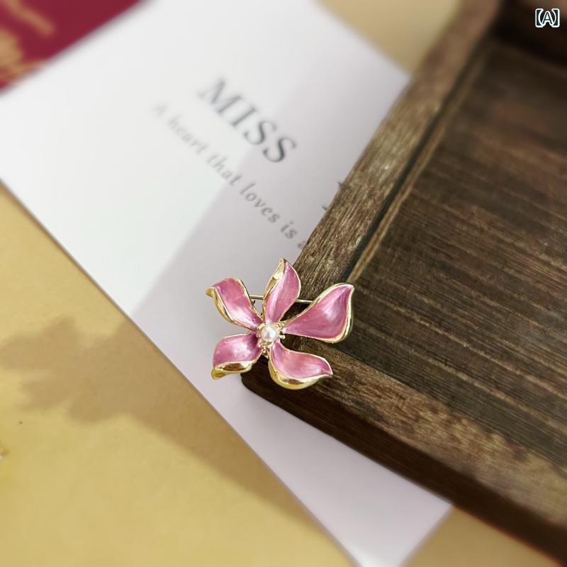 ブローチ ヴィンテージ コサージュ 優しい 桜 ロマンチック ピンク 花 小さい ピン 女性 ブラウス ネック ライン 装飾 バックル 針 ショール バックル