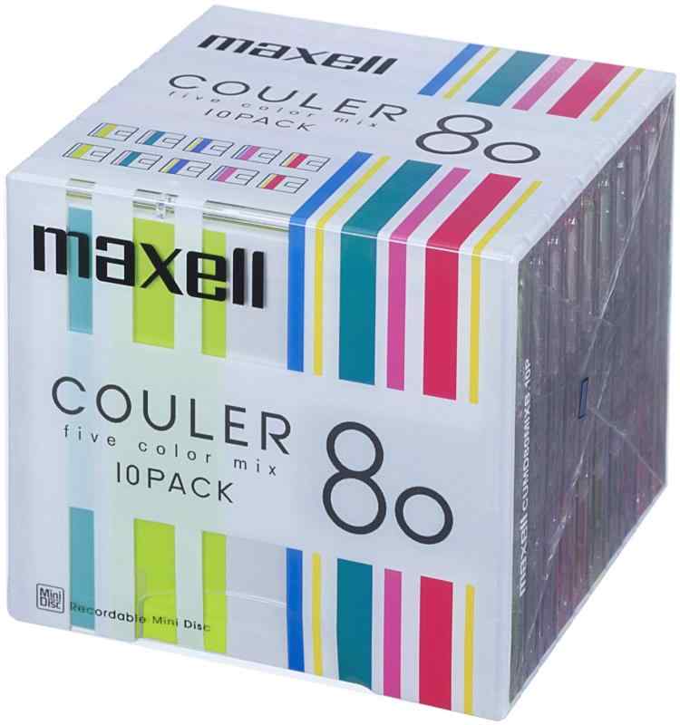 maxell 音楽用 MD 80分ストライプデザイン 「クーレ」シリーズ カラーMIX 10枚 CUMD80MIXB.10P