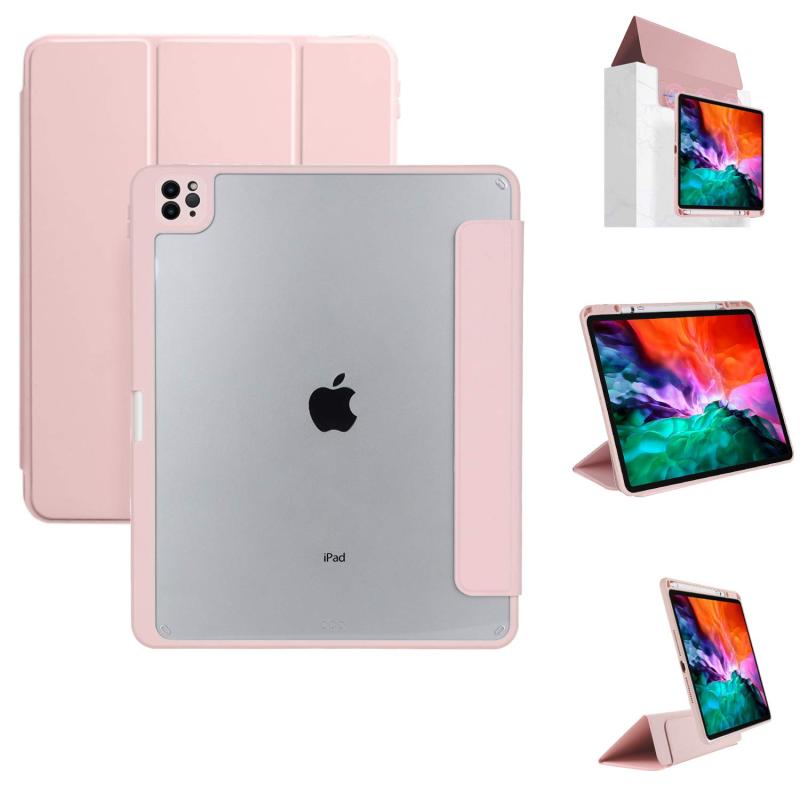 iPad Air 4 ケース2020 iPad ケース 10.9 インチ 第4世代iPad Pro 2020 2018磁気取り外し可能分離可能 三つ折りスタンド 内蔵ペンシルホルダーカバー透明背面